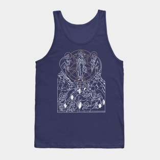 White Transfiguration | Μεταμορφωσις | Russian Outline of the Icon of the Transfiguration Tank Top